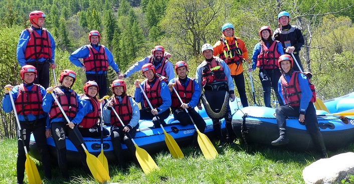 Activité Rafting pour une partie de l'équipe