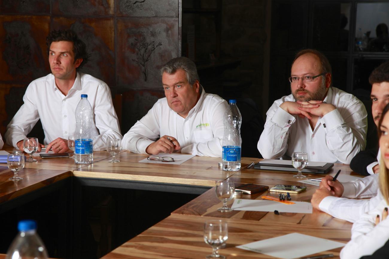 Clément Prouvost, Jean-Paul Loyau et Jerôme Gauvrit en séminaire d'entreprise